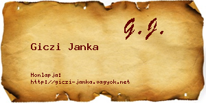 Giczi Janka névjegykártya